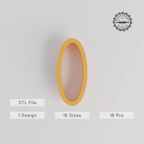 Oval Shape Cutter Set, 18 Pieces, Sizes 0.75"-5.00", Perfect for Cookies, Fondant & Clay
