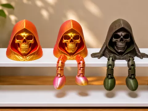Skull Grim Reaper Articulated,flexy Mini Figurine