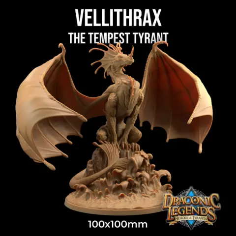 Vellithrax, The Tempest Tyrant | PRESUPPORTED | Draconic Legends Hero's and Tyrants by The Dragon Trappers Lodge
