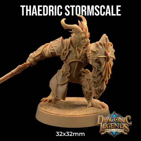 Thaedric Stormscale | PRESUPPORTED | Draconic Legends Hero's and Tyrants by The Dragon Trappers Lodge