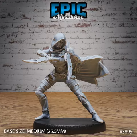 Elf Guild Rogue Attack / Elvish Warrior / Female Elven Humanoid / Beast Tamer / Demonic Dragon Fighter / Evil Drake Army by Epic-Miniatures