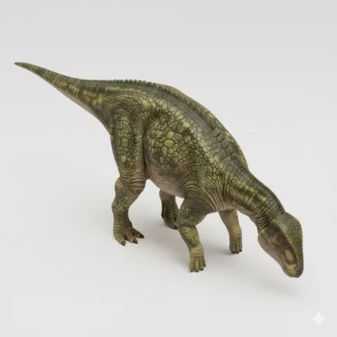 Camptosaurus herbivore grazing, dinosaur, dino, prehistoric, jurassic, fossil, reptile, creature, monster, fantasy, dragon, beast