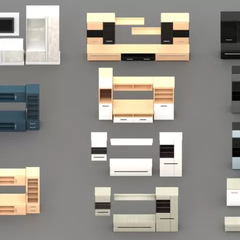 Wall Cabinet 3D Model | Modern Storage Furniture for Blender STL | Interior Decor, Kitchen & Living Room Props | Printable Home Furniture