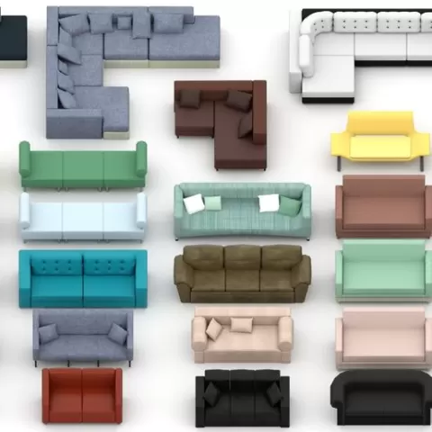 Sofa & Couch STL Pack | Miniature Dollhouse Living Room Furniture 3D Models for Printing & Games
