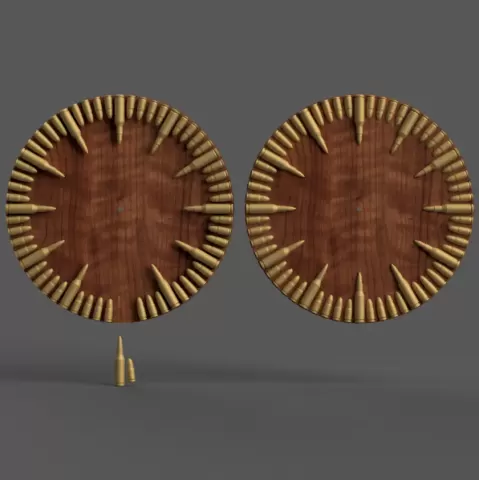 bullets clock - wall - desk