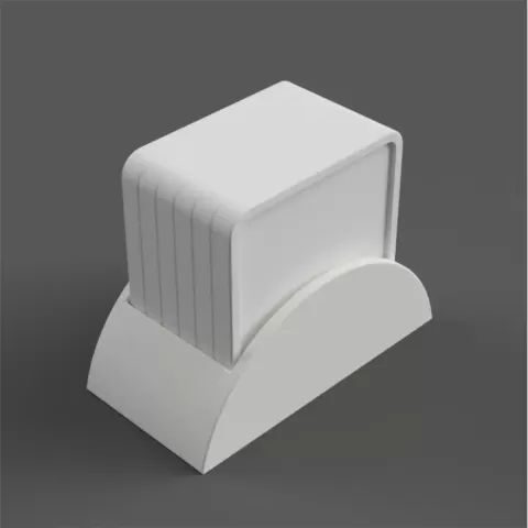 rectangular coasters with base 3D print 001