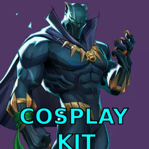 Cosplay Black Panther King Of Wakanda costume Marvel Rivals Full armor and weapon Gun Katana Cosplay Kit , kitbash ALl in one
