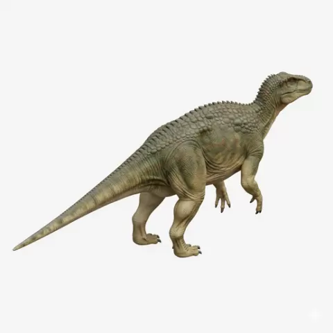 Iguanodon walking steady, dinosaur, dino, prehistoric, jurassic, fossil, reptile, creature, monster, fantasy, dragon, beast