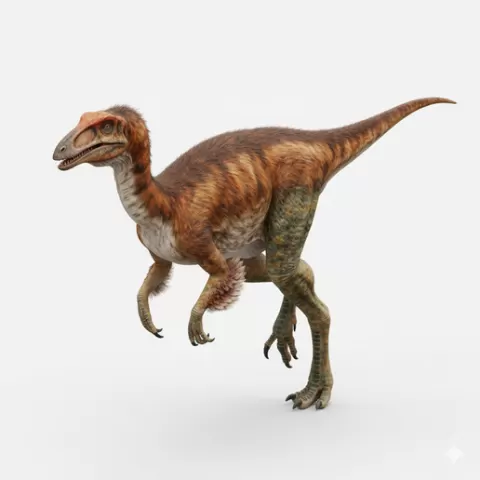 Gallimimus running lightweight, dinosaur, dino, prehistoric, jurassic, fossil, reptile, creature, monster, fantasy, dragon, beast
