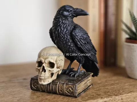 Raven Skull Decor