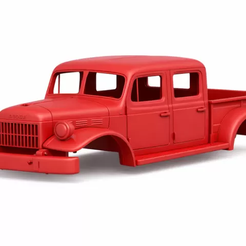 1948 Dodge Power Wagon dual Cab 4x4 hollow shell body, rc cars, trucks, crawlers