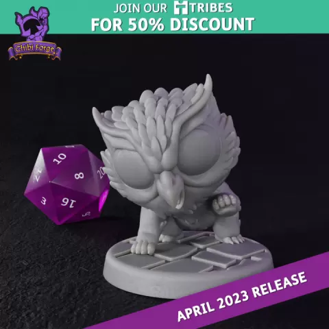Owlbear Cub - Chibi Forge by Titan Forge Miniatures