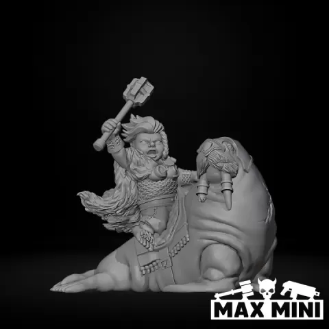 Halfling Shield Maiden Queen Mounted by Max Mini