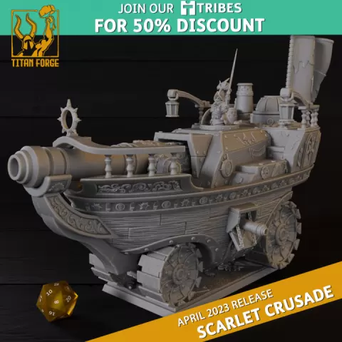 Steam Galleon - Scarlet Crusade - Titan Forge Miniatures February 2023 by Titan Forge Miniatures