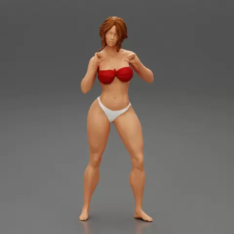 Attractive sexy woman in bikini with short hair by 3DGeschaft Miniatures Figures