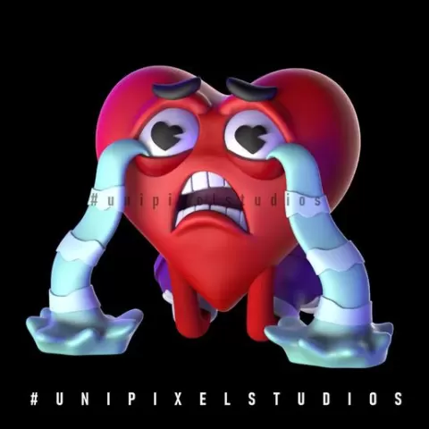 Crying Heart Character STL – Cute Cartoon Love Figurine 3D Printable Model for Valentine Gift & Decor