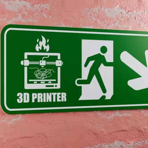 3D Printer Emergency Sign - Right Arrow Down-Right