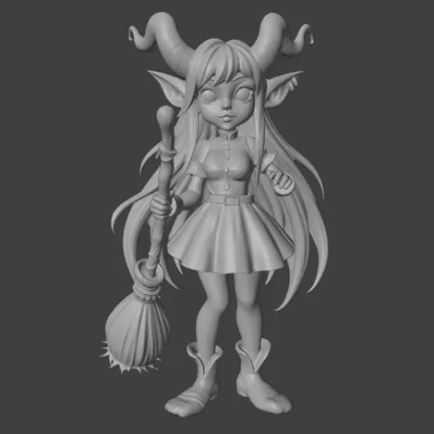 Succubus with a broom (Supported)