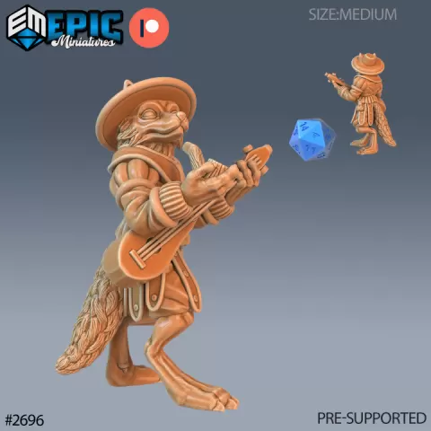 Fox Folk Tribe Bard / Feline Humanoid / Catfolk Warrior / Male Fennek / Wild Animal Encounter by Epic-Miniatures