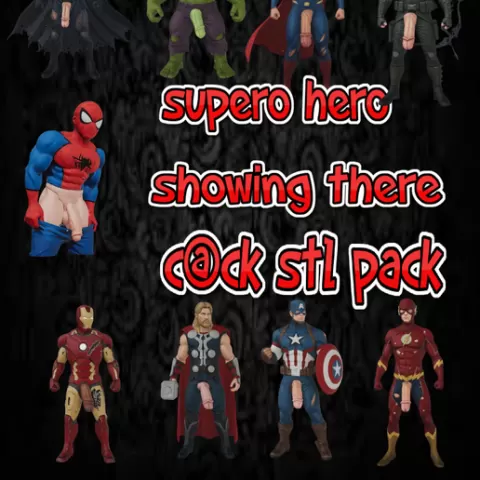 Superhero "Showing There" Cock Pack - Hilarious NSFW 3D Printable STL Bundle for Adult Collectors