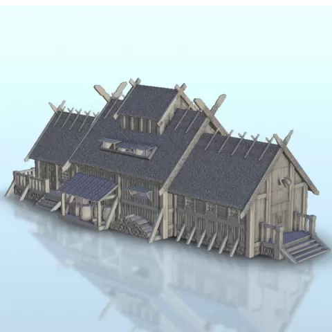Viking tavern - Alkemy Lord of Rings War of the Rose Warcrow Saga 28mm 15mm by Hartolia Miniatures
