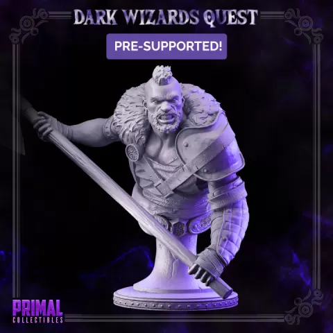 Halberdier/ Mercenary /Man- at- arms - Crane - Bust - DARK WIZARDS - MASTERS OF DUNGEONS QUEST by PRIMAL Collectibles