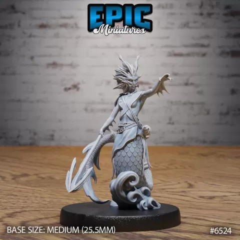 Merfolk / Mermaid Warrior / Female Water Fighter / Underwater Creature / Sea Beast Folk / Aqua Monster / Ocean Encounter by Epic-Miniatures