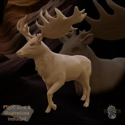 Fantasy Creature: Sightless Stag by The Hidden Bestiary