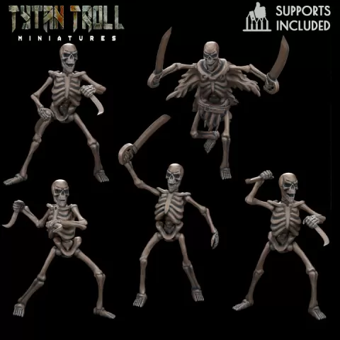 Skeleton Pack [Pre-Supported] by TytanTroll Miniatures