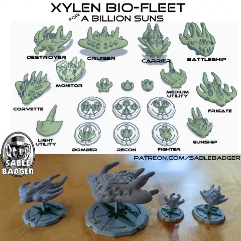 A Billion Suns - The Xylen Fleet of Bio-Organic Spaceships by brander roullett