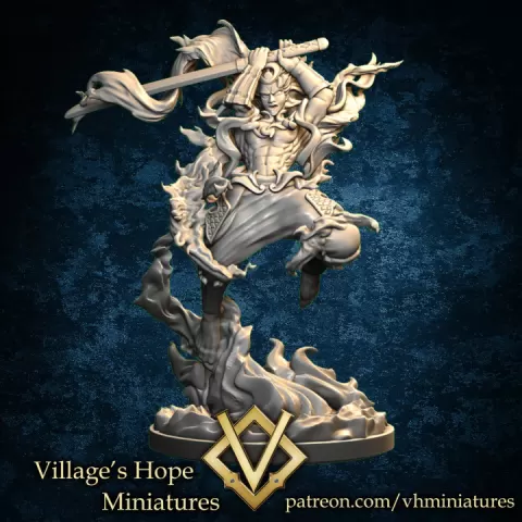 Susanoo no Mikoto , the storm god by Village's Hope Miniatures