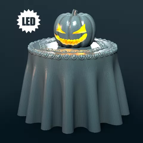 LED Table with Pumpkin by Moonshine Miniatures