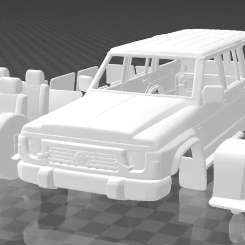 Nissan Patrol Y60 5-Door 1987 – Detailed Separate Parts 4x4 Model Kit – STL for 3D Printing