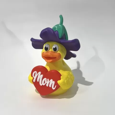 Mother’s Day Rubber Duck STL – Flower Hat, “Mom” Heart, Wings - Build-A-Duck Add-On | Commercial License Included