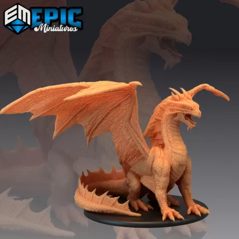 Adult Bronze Dragon / Legendary Drake / Winged Mountain Encounter / Magical Beast by Epic-Miniatures