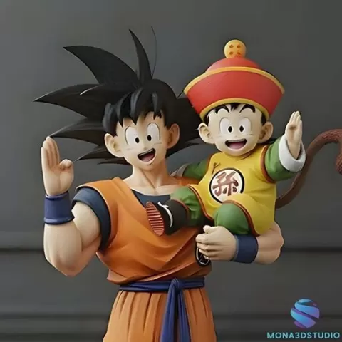 Goku & Young Gohan - 3D Printable STL - presupported