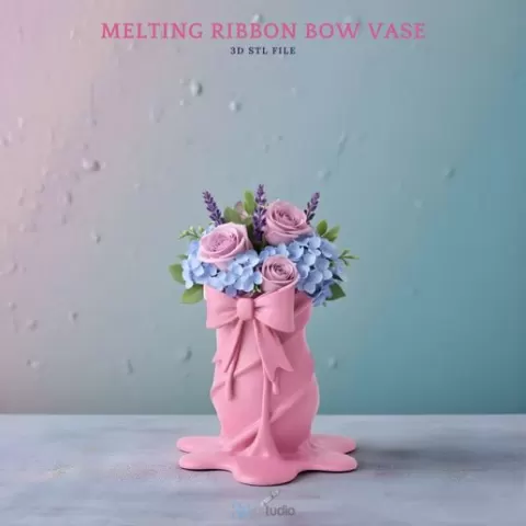 Melting Ribbon Bow Vase