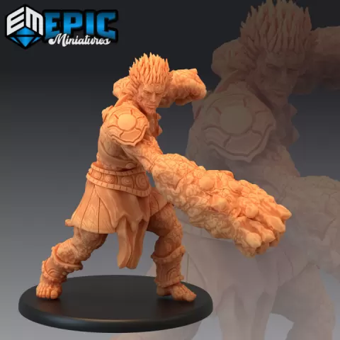 Dao Male Stone Fist / Mythical Desert Djinn / Elemental Earth Genie by Epic-Miniatures