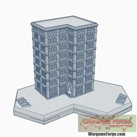 Gothic Building 90 Hex Map Scale HMSG090 by Wargame Forge