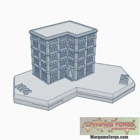 Gothic Building 87 Hex Map Scale HMSG087 by Wargame Forge