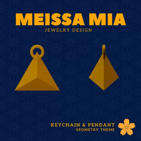 23. Triangular Dipyramid Earring – 41. Simple Cannonical Polyhedra Necklace and Earring - Girl's Fashion Accessories