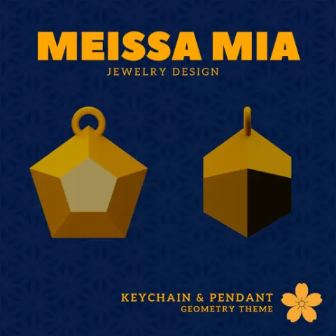 17. Pentagonal Bifrustum Earring – 41. Simple Cannonical Polyhedra Necklace and Earring - Girl's Fashion Accessories