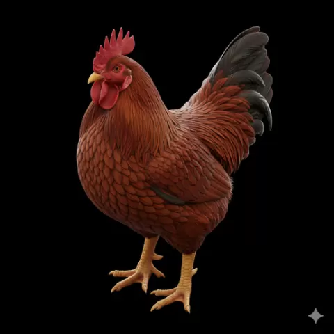 Rhode Island Red slight turn, bird, birds, avian, animal, wildlife, nature, wings, feathers, beak, flight, flying, perch