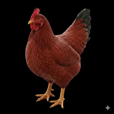 Rhode Island Red standing neutral, bird, birds, avian, animal, wildlife, nature, wings, feathers, beak, flight, flying, perch