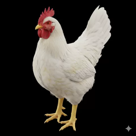 Leghorn chicken alert stance, bird, birds, avian, animal, wildlife, nature, wings, feathers, beak, flight, flying, perch