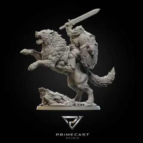 Ravok Iceblood – Frostfang Warden | Elite Wolf Rider STL | Arctic Cavalry Champion