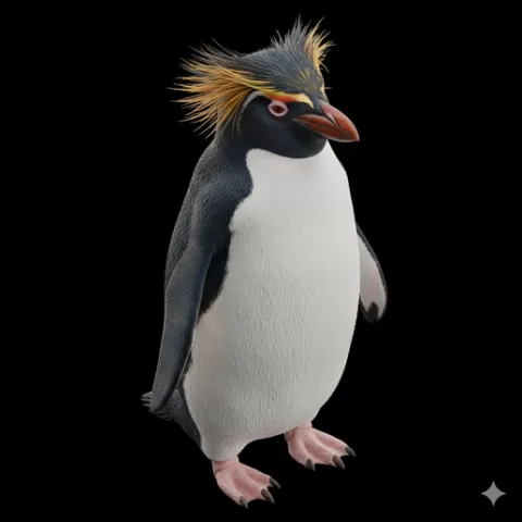 Macaroni penguin crest upright, bird, birds, avian, animal, wildlife, nature, wings, feathers, beak, flight, flying, perch