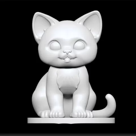 Cute Cat Decor Figure | Minimal STL Model for 3D Printing