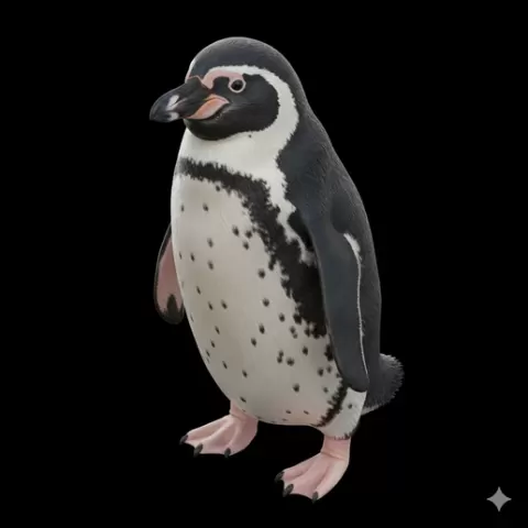 Galápagos penguin slight lean, bird, birds, avian, animal, wildlife, nature, wings, feathers, beak, flight, flying, perch
