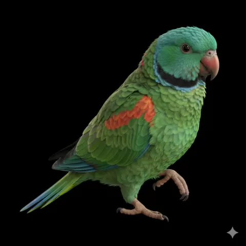 Derbyan parakeet side stance, bird, birds, avian, animal, wildlife, nature, wings, feathers, beak, flight, flying, perch